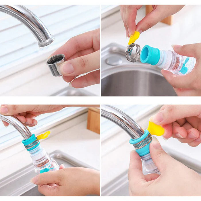 360° Adjustable Rotating Water Saving Nozzle Shower Head Faucet Multiple Types of Output Water Valve Splash Regulator Filter Kitchen Tap Accessories - Multicolor)