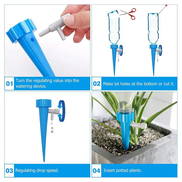 Drip Irrigation kit for Home Garden, Self-Watering Spikes for Plants